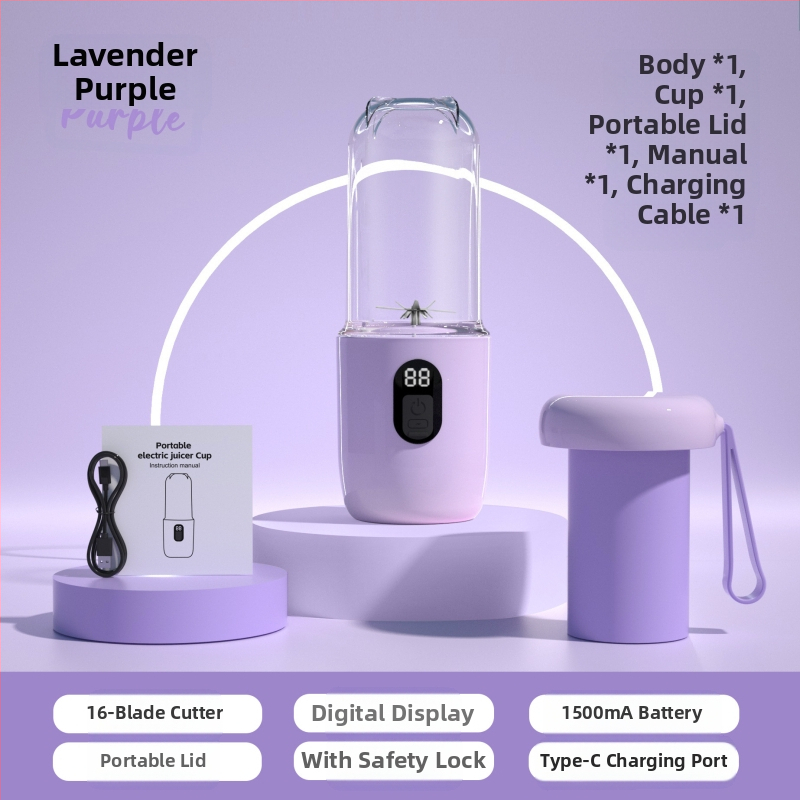 Nešiojamas sulčių puodelis su USB įkrovimu, 40W, 401–600 ml, 5+ peilių, įkraunama baterija