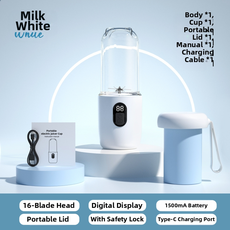 Nešiojamas sulčių puodelis su USB įkrovimu, 40W, 401–600 ml, 5+ peilių, įkraunama baterija