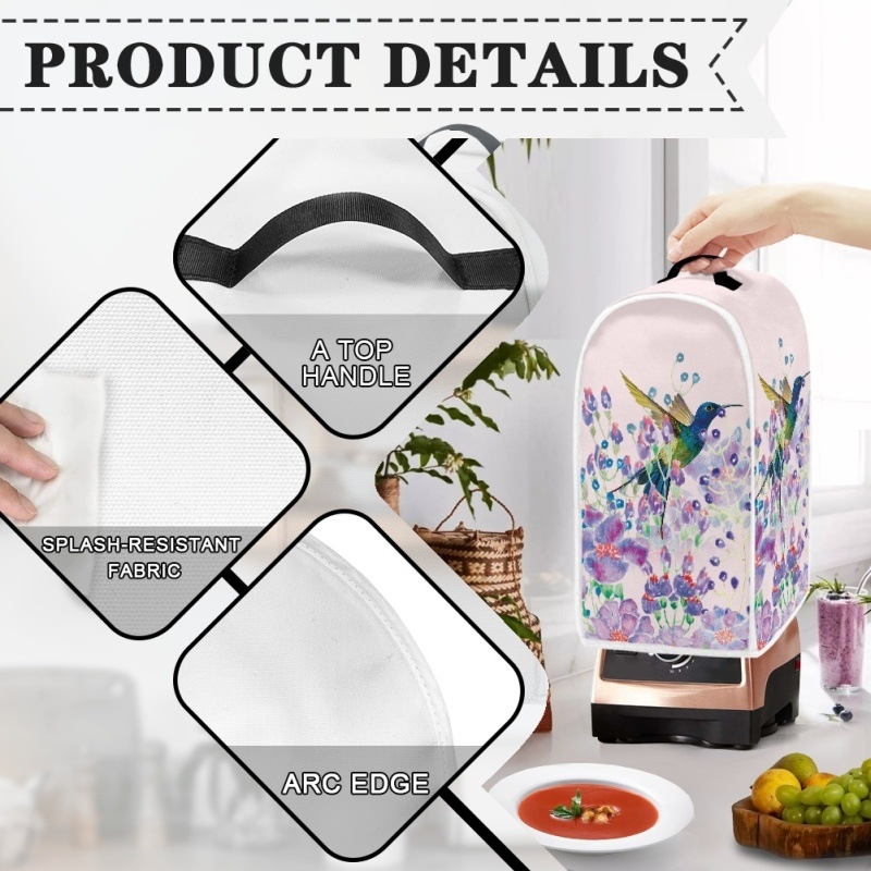 FORU CZ43 Blender vāciņš ar ziedu ogu un truša rakstu, materiāls Nelannel elastīgs audums, piemērots virtuvei, 2024. gada izlaišana