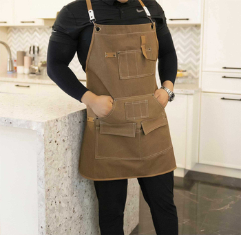 Ποδιά από καμβά, χωρίς μανίκια, αντιβρωμική, μονόχρωμη