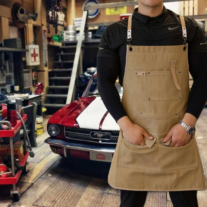 Ποδιά από καμβά, χωρίς μανίκια, αντιβρωμική, μονόχρωμη