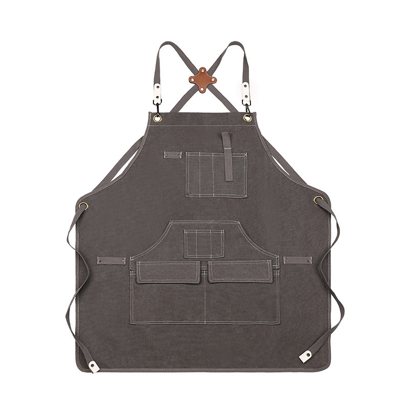 Ποδιά από καμβά, χωρίς μανίκια, αντιβρωμική, μονόχρωμη