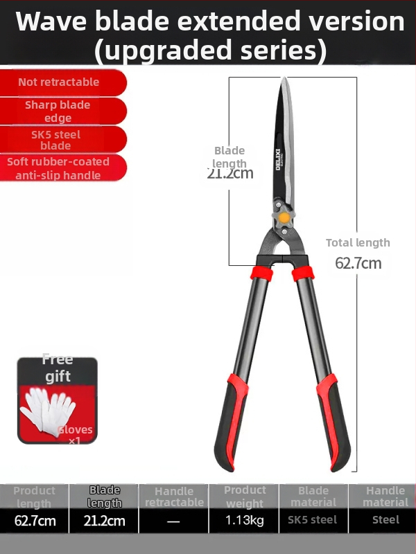 Delixi genėjimo žirklės — sunkios konstrukcijos, patogus darbas, galingos sodo žirklės