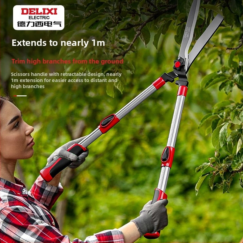 Delixi genėjimo žirklės — sunkios konstrukcijos, patogus darbas, galingos sodo žirklės