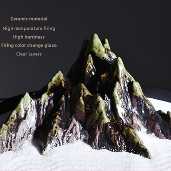 Κυκλικό ζεν τραπεζάκι άμμου από κεραμικό, ιαπωνικού στυλ, επιτραπέζια διακόσμηση με μεταλλικά στοιχεία