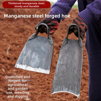 Sodo įrankis – plokštė iš mangano plieno, rankų kalimas, senovinės kilmės dizainas, platus ašmenys sodui ir žemės darbams