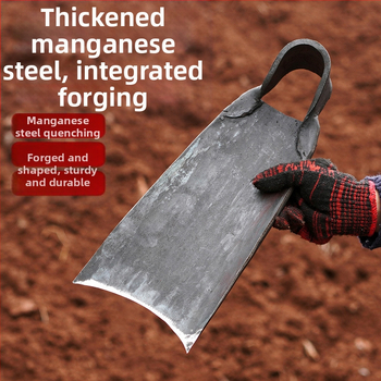 Sodo įrankis – plokštė iš mangano plieno, rankų kalimas, senovinės kilmės dizainas, platus ašmenys sodui ir žemės darbams