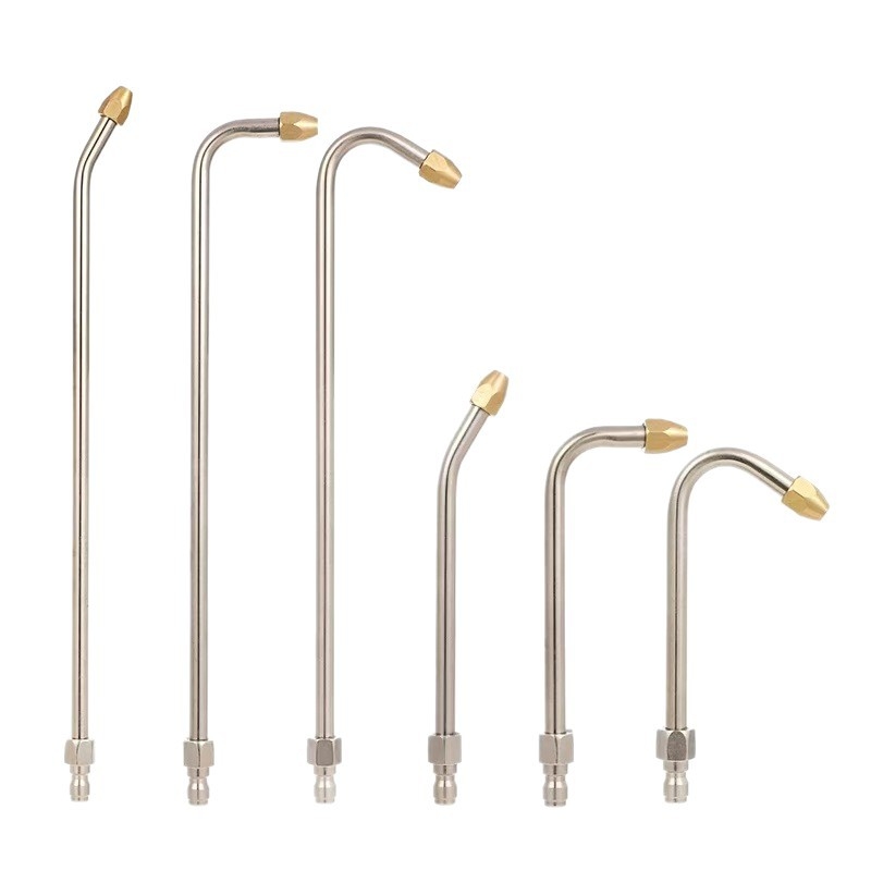 Augstspiediena auto mazgāšanas ūdens pistoles pagarinājuma stienis ar locīšanas elkoņa savienojumu — 1/4 ātrais savienojums, nerūsējošs tērauds un vara, 11 mm uzgalis, piemērots augsta spiediena šļūtenei, 150 g