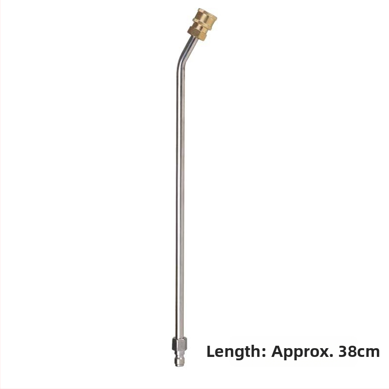 Augstspiediena auto mazgāšanas ūdens pistoles pagarinājuma stienis ar locīšanas elkoņa savienojumu — 1/4 ātrais savienojums, nerūsējošs tērauds un vara, 11 mm uzgalis, piemērots augsta spiediena šļūtenei, 150 g