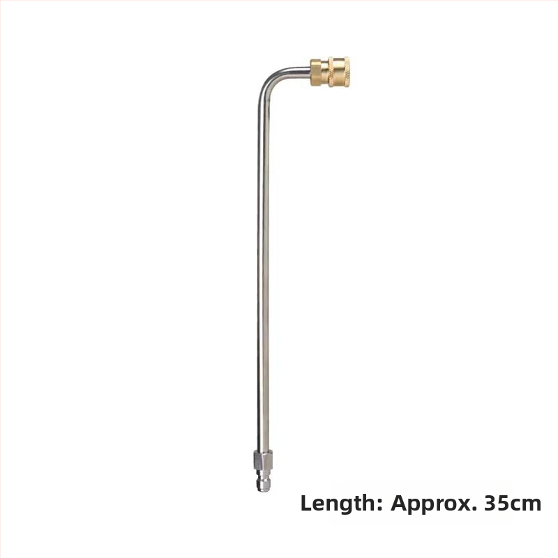 Augstspiediena auto mazgāšanas ūdens pistoles pagarinājuma stienis ar locīšanas elkoņa savienojumu — 1/4 ātrais savienojums, nerūsējošs tērauds un vara, 11 mm uzgalis, piemērots augsta spiediena šļūtenei, 150 g