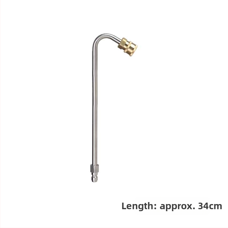 Augstspiediena auto mazgāšanas ūdens pistoles pagarinājuma stienis ar locīšanas elkoņa savienojumu — 1/4 ātrais savienojums, nerūsējošs tērauds un vara, 11 mm uzgalis, piemērots augsta spiediena šļūtenei, 150 g