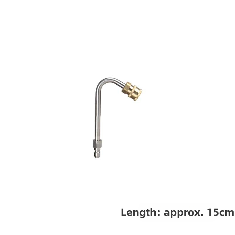 Augstspiediena auto mazgāšanas ūdens pistoles pagarinājuma stienis ar locīšanas elkoņa savienojumu — 1/4 ātrais savienojums, nerūsējošs tērauds un vara, 11 mm uzgalis, piemērots augsta spiediena šļūtenei, 150 g