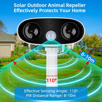 Υπερηχητικός απωθητής ζώων με ηλιακή ενέργεια – αδιάβροτο εξωτερικό όργανο, ABS περίβλημα, 5V, μοντέλα 818/818B/610/603