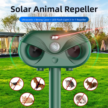 Υπερηχητικός απωθητής ζώων με ηλιακή ενέργεια – αδιάβροτο εξωτερικό όργανο, ABS περίβλημα, 5V, μοντέλα 818/818B/610/603