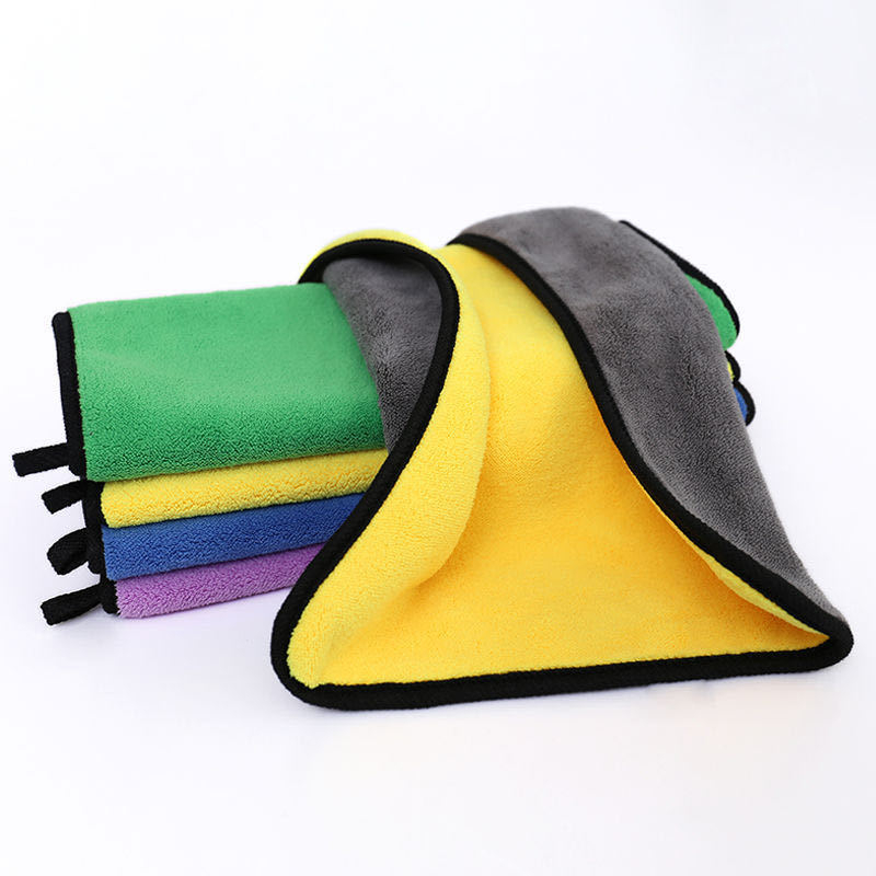 Automobilių plovimo rankšluostis, dvipusis koralo veliūras, mikropluoštas, namų naudojimui, baldams tinkamas, vientisas raštas