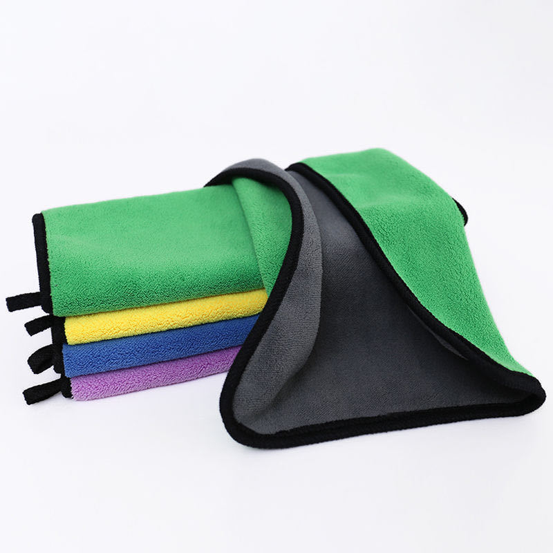 Automobilių plovimo rankšluostis, dvipusis koralo veliūras, mikropluoštas, namų naudojimui, baldams tinkamas, vientisas raštas