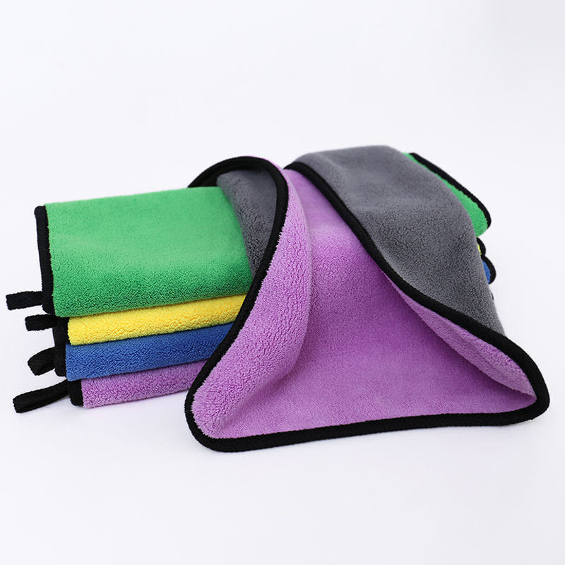 Automobilių plovimo rankšluostis, dvipusis koralo veliūras, mikropluoštas, namų naudojimui, baldams tinkamas, vientisas raštas