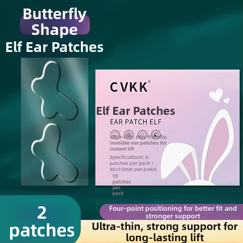 CVKK Αυτοκόλλητα για αυτιά σε σχήμα πεταλούδας με τετραπλή στήριξη, αόρατος σχεδιασμός για οπτικά μικρότερο πρόσωπο