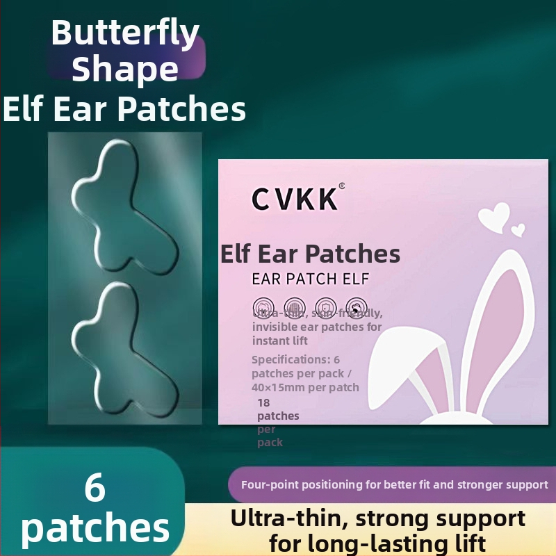 CVKK Αυτοκόλλητα για αυτιά σε σχήμα πεταλούδας με τετραπλή στήριξη, αόρατος σχεδιασμός για οπτικά μικρότερο πρόσωπο