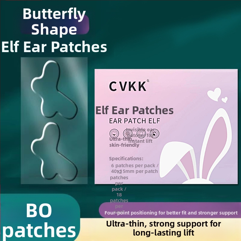 CVKK Αυτοκόλλητα για αυτιά σε σχήμα πεταλούδας με τετραπλή στήριξη, αόρατος σχεδιασμός για οπτικά μικρότερο πρόσωπο