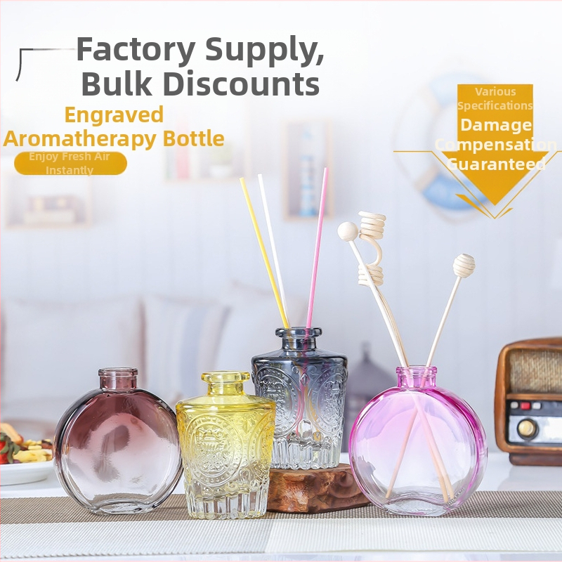 Ароматерапевтична бутилка със резбован римски стил за домашен декор, стъкло сода-лайм, персонализируема