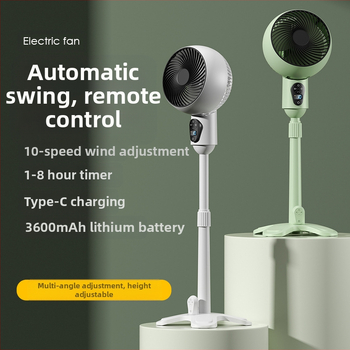 USB stovintis ventiliatorius su nuotolinio valdymo, osciluojantis, bešepalinis variklis, laikmatis 2–8 val., didelis oro srautas
