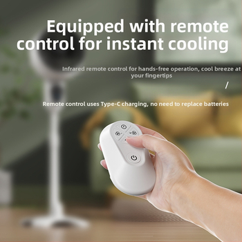 USB stovintis ventiliatorius su nuotolinio valdymo, osciluojantis, bešepalinis variklis, laikmatis 2–8 val., didelis oro srautas