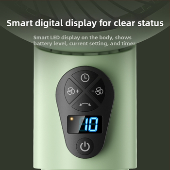 USB stovintis ventiliatorius su nuotolinio valdymo, osciluojantis, bešepalinis variklis, laikmatis 2–8 val., didelis oro srautas