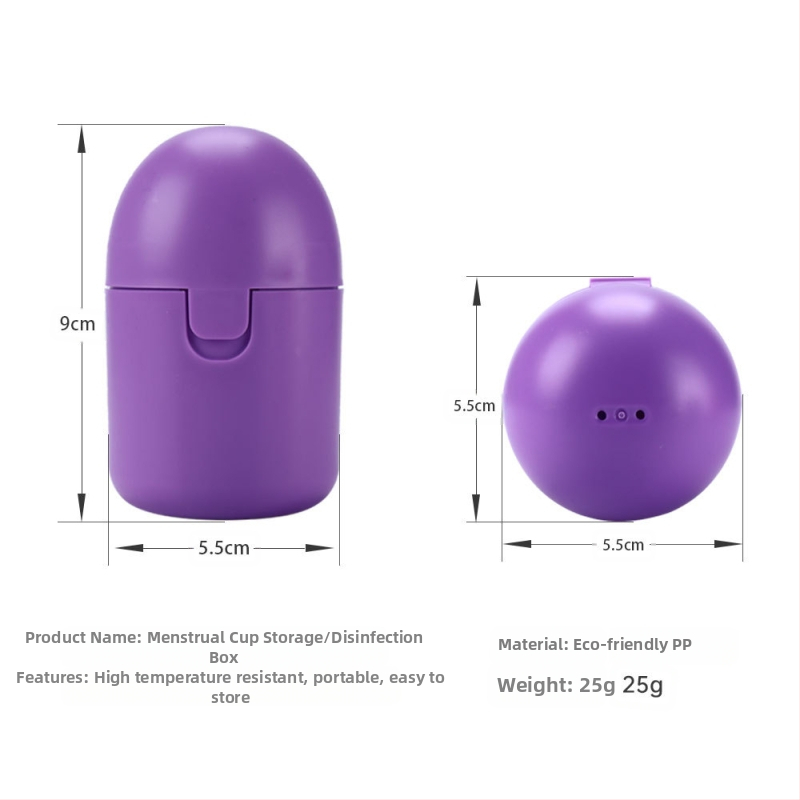Кутия за съхранение на менструална чашка, PP пластмаса, висока температурна устойчивост, кръгла форма, еднопластова конструкция, възможност за печат на лого