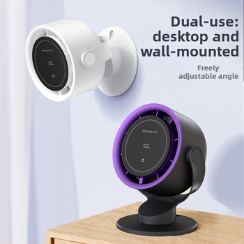 USB Type-C prisilietimo valdymas ventiliatorius be mentelių, stalinis arba sieninis tvirtinimas, įmontuota baterija 2000–4000 mAh, veikimo laikas 3–6 val., 100 greičių lygių