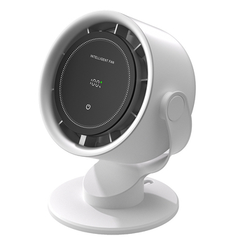 USB Type-C prisilietimo valdymas ventiliatorius be mentelių, stalinis arba sieninis tvirtinimas, įmontuota baterija 2000–4000 mAh, veikimo laikas 3–6 val., 100 greičių lygių