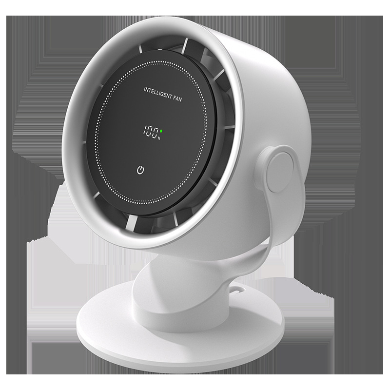 USB Type-C prisilietimo valdymas ventiliatorius be mentelių, stalinis arba sieninis tvirtinimas, įmontuota baterija 2000–4000 mAh, veikimo laikas 3–6 val., 100 greičių lygių