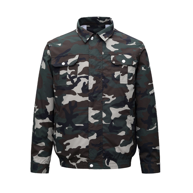 Мъжко дишащо работно палто, смесени химични влакна, 100% полиестер основна тъкан, подплата полиестер, летен сезон, за фабрична работна среда