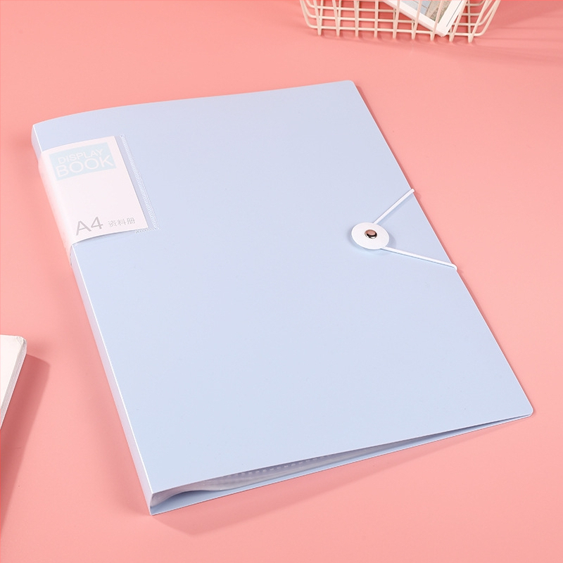 PP прозрачен файл-папка с закопчалка за документи и учебни материали, с вмъкващи страници, класификация и съхранение; печатано лого; дебелина 80C; страници 30/60/80/100; IP авторизация: Няма.