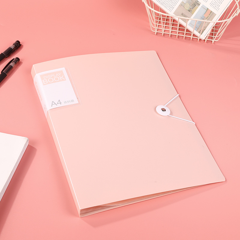 PP прозрачен файл-папка с закопчалка за документи и учебни материали, с вмъкващи страници, класификация и съхранение; печатано лого; дебелина 80C; страници 30/60/80/100; IP авторизация: Няма.