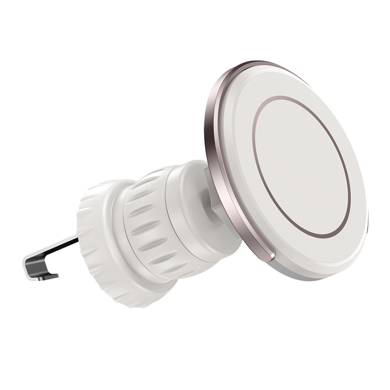 Suport auto pentru telefon cu MagSafe, fixare magnetică, montaj pe aerisire, braț extensibil reglabil și cârlig spiral