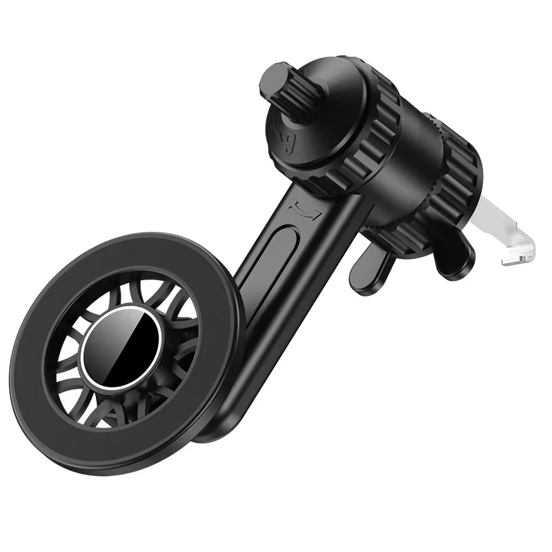 Suport auto pentru telefon cu MagSafe, fixare magnetică, montaj pe aerisire, braț extensibil reglabil și cârlig spiral