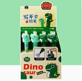 Механичен молив модел 7949 Egg Dragon, силиконово тяло, пластмасова обвивка, непрекъснато писане, 24 броя в кутия