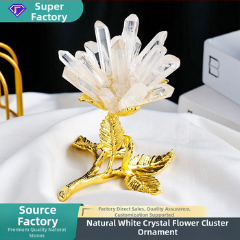 Krištolo žiedų klasterio medžio dekoras, rankų darbas, geometrinis stilius, Apeng Crystal Crafts