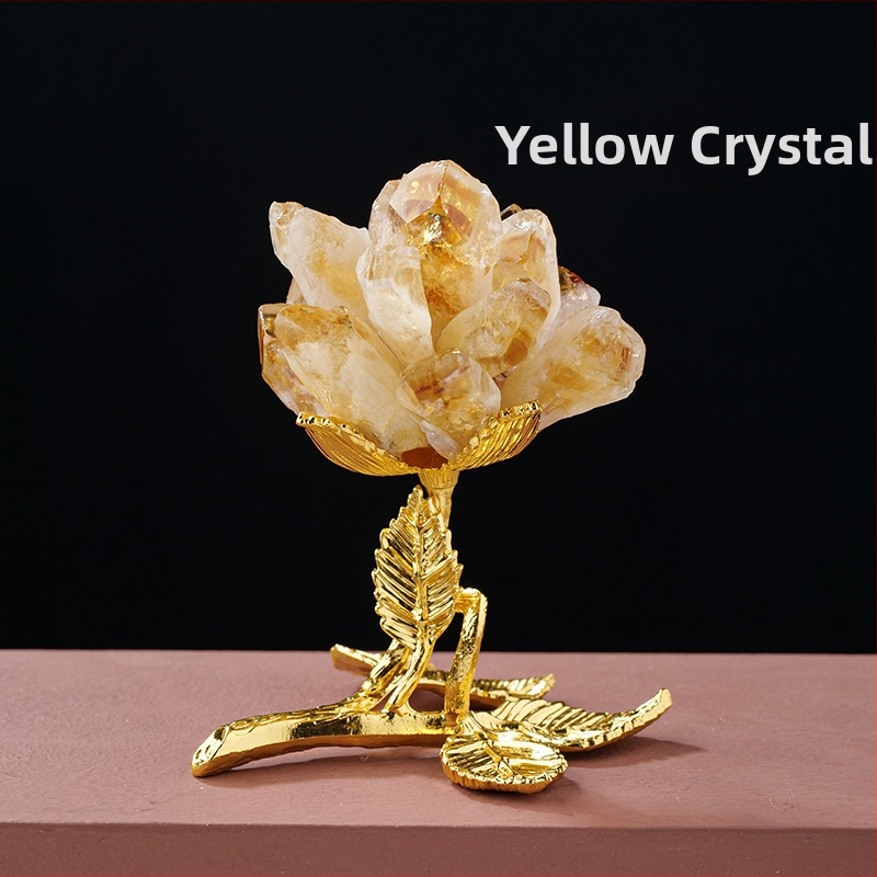 Krištolo žiedų klasterio medžio dekoras, rankų darbas, geometrinis stilius, Apeng Crystal Crafts