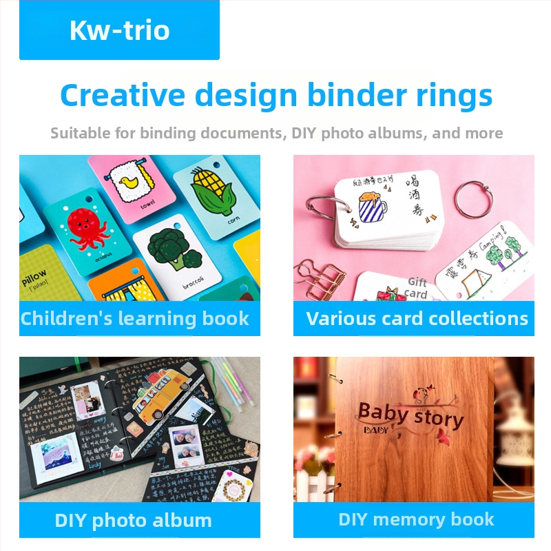 Kovové otvorené krúžky na viazanie kníh, DIY, model 19, značka Can be excellent