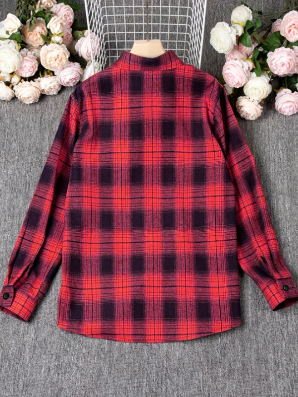 Moteriškas švarkas su apykakle, ilgomis rankovėmis, vidutinio ilgio, poliesteris, kockinis raštas, vienos eilutės sagų užsegimas