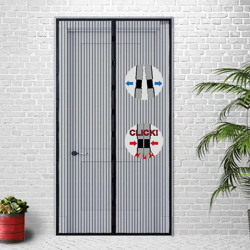 Magentinės durų tinklinės užuolaidos, prieš uodus, modernus minimalistinis stilius, lino imitacijos medžiaga