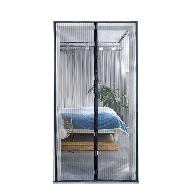 Magentinės durų tinklinės užuolaidos, prieš uodus, modernus minimalistinis stilius, lino imitacijos medžiaga