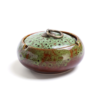 Keramikas pelnu trauks ar vāku, vēja izturīgs, Nordic Kiln glazūra, ar logotipa druku