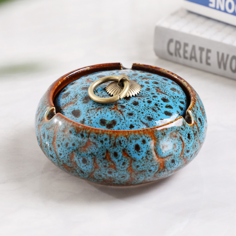 Keramikas pelnu trauks ar vāku, vēja izturīgs, Nordic Kiln glazūra, ar logotipa druku