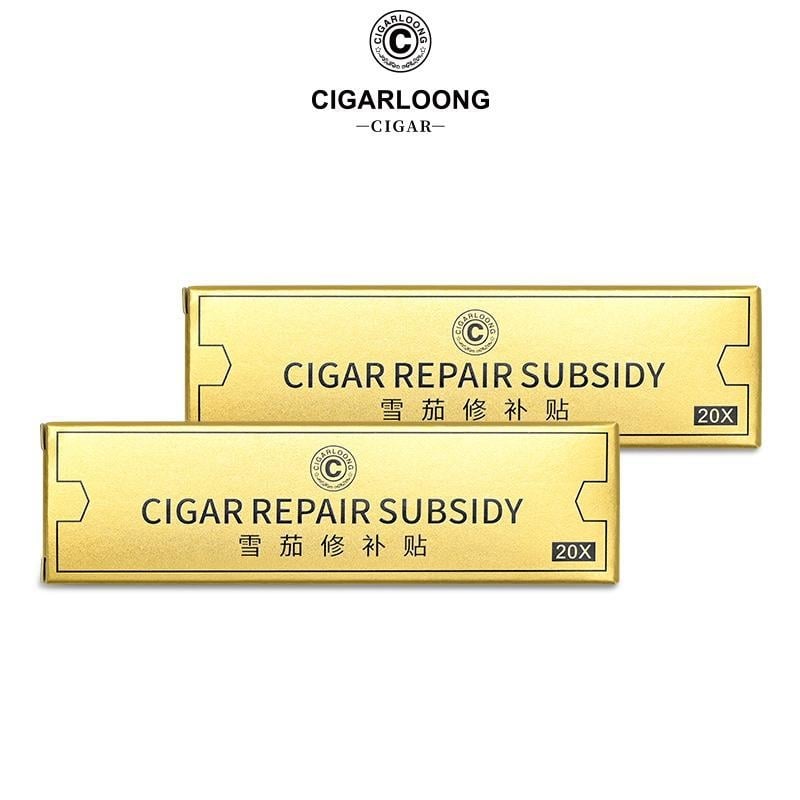 Cigarešu remontlīmplēsteris – bez smaržas, pilnīgi līmējošs, piemērots bojātām cigārām; Zīmols Cigarloong, Materiāls: Papīrs, Stils: Vienkāršs