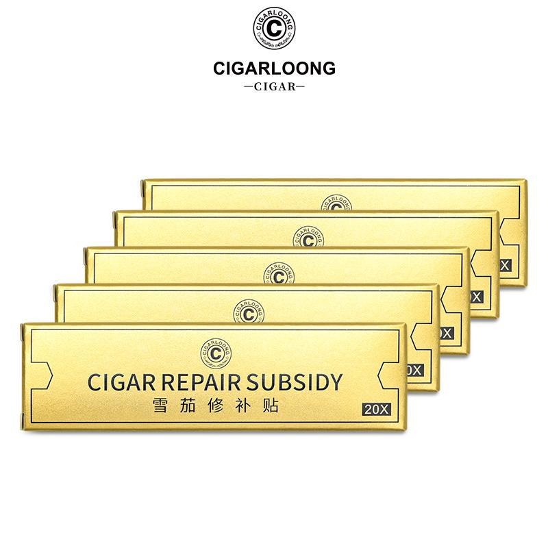 Cigarešu remontlīmplēsteris – bez smaržas, pilnīgi līmējošs, piemērots bojātām cigārām; Zīmols Cigarloong, Materiāls: Papīrs, Stils: Vienkāršs