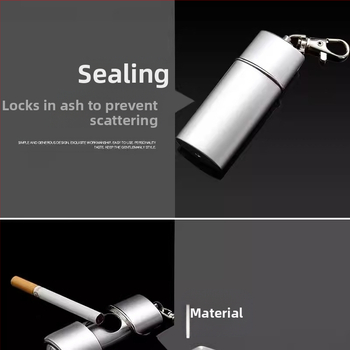 YF607 Kompaktā metāla pelnu vāciņa ar atslēgu piekariņu – ABS + nerūsējošais tērauds; nav vienreizējās lietošanas; funkcijas: atslēgu piekariņš, dekors, uzglabāšana; logotips drukāts