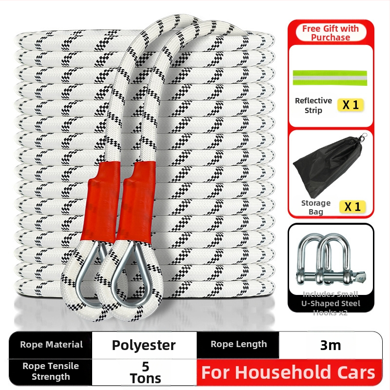 Автомобилно въже за теглене за офроуд – нейлон, Niubude; сила над 1000 lbs; основни приложения: ремарке и спасяване; подходящо за офроуд превозни средства, леки автомобили и мотоциклети